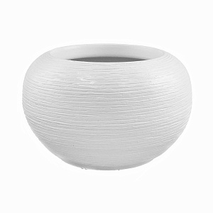 Кашпо (керамика), D25xН15см, бел. в интернет-магазине флористических аксессуаров Азалия Декор