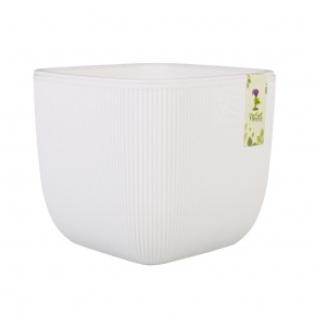 Кашпо Фабио (пластик), D14xH14см, 1,95л, белый в интернет-магазине флористических аксессуаров Азалия Декор