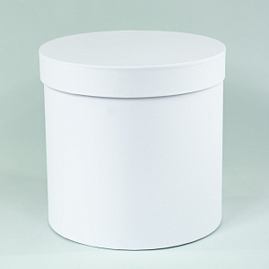 Коробка подарочная круглая, D20xH20 см, белый в интернет-магазине флористических аксессуаров Азалия Декор