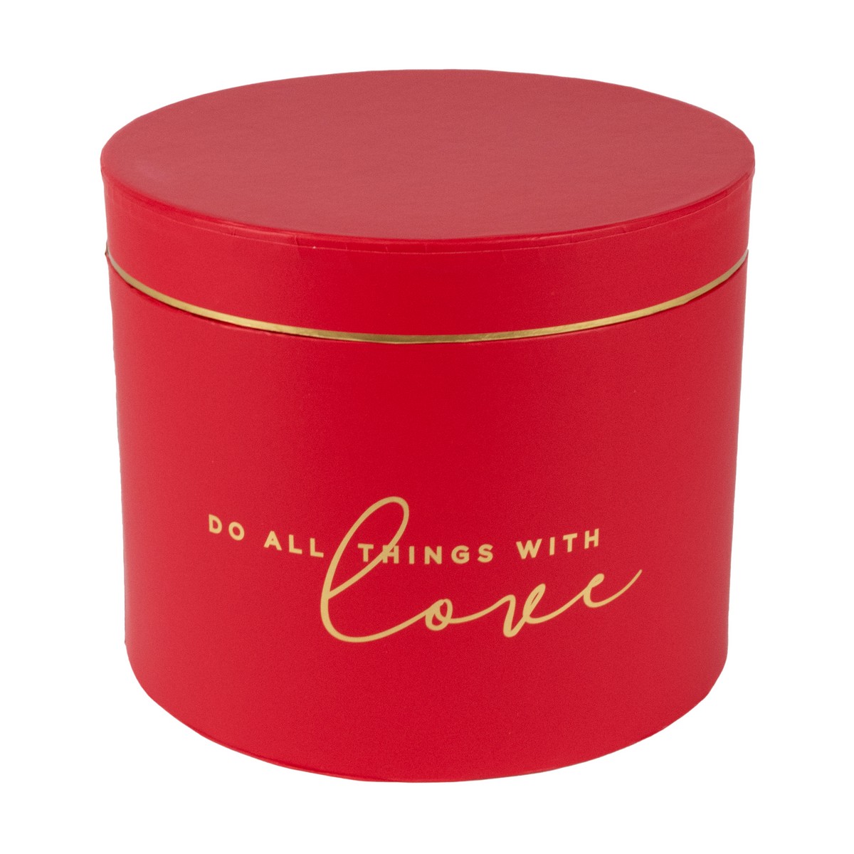 Набор коробок подарочных круглых 3шт., D17,5xH14,5см, красный в интернет-магазине флористических аксессуаров Азалия Декор