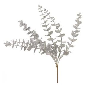 Эвкалипт с глиттером, H25см, серебряный в интернет-магазине флористических аксессуаров Азалия Декор