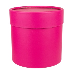 Коробка подарочная круглая, D12,5xH12,5см, фуксия в интернет-магазине флористических аксессуаров Азалия Декор
