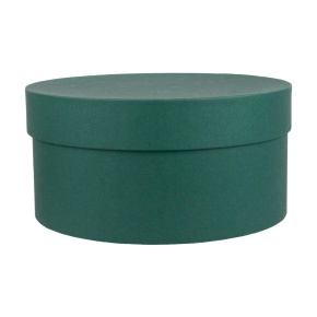 Коробка подарочная круглая, D20xH10 см, изумрудный в интернет-магазине флористических аксессуаров Азалия Декор