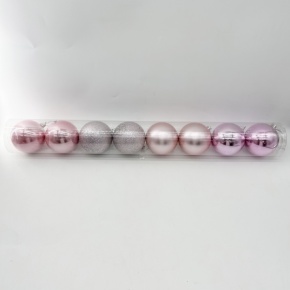 Набор шаров в тубе 8шт. (пластик), D8см, розовое золото в интернет-магазине флористических аксессуаров Азалия Декор