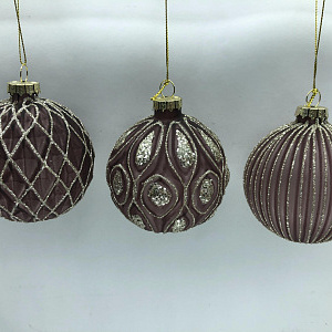 Украшение подвесное Шар (стекло), D8см, розовый в интернет-магазине флористических аксессуаров Азалия Декор