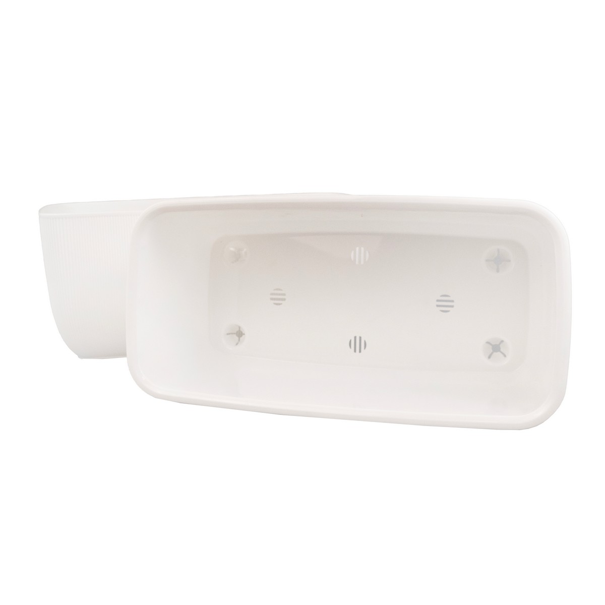 Ящик балконный со вставкой Фабио (пластик), 38х19xH17см, 9,5л, белый в интернет-магазине флористических аксессуаров Азалия Декор