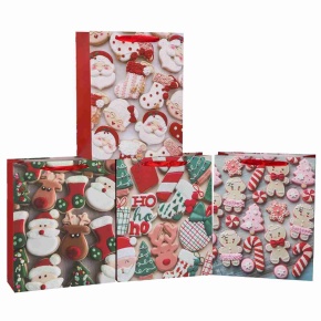 Пакет подарочный (бумага), 26х32х10см (в уп. 12 шт.), в асс. в интернет-магазине флористических аксессуаров Азалия Декор