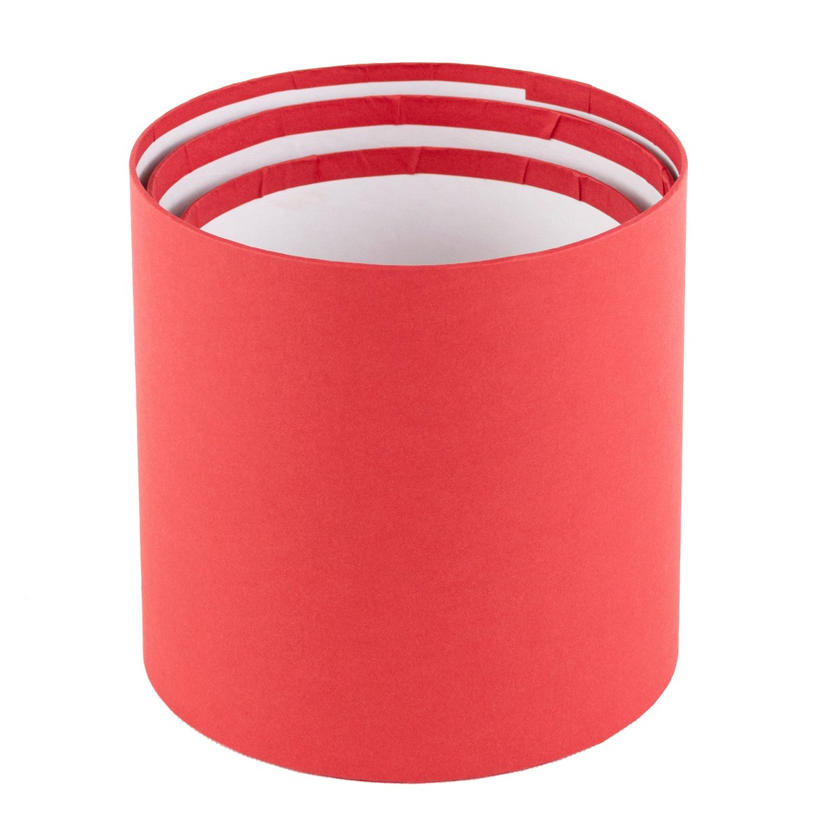Набор коробок подарочных круглых без крышки 3шт., D16xH16 см, красный в интернет-магазине флористических аксессуаров Азалия Декор