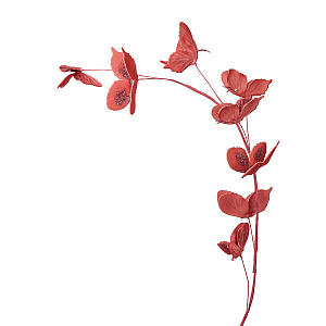 Ветка с бабочками, 30см, роз./6/72шт. в интернет-магазине флористических аксессуаров Азалия Декор