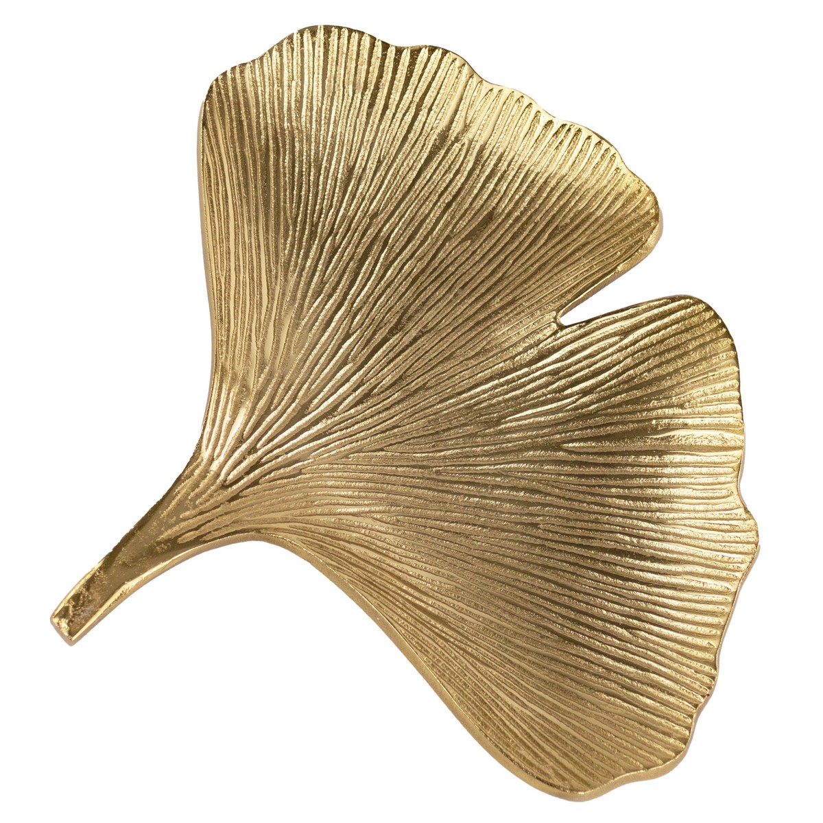 Блюдо Лист Гинкго (металл), 29х27хН3см, золотой в интернет-магазине флористических аксессуаров Азалия Декор