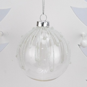 Украшение подвесное Шар (стекло), D8см, прозрачный в интернет-магазине флористических аксессуаров Азалия Декор