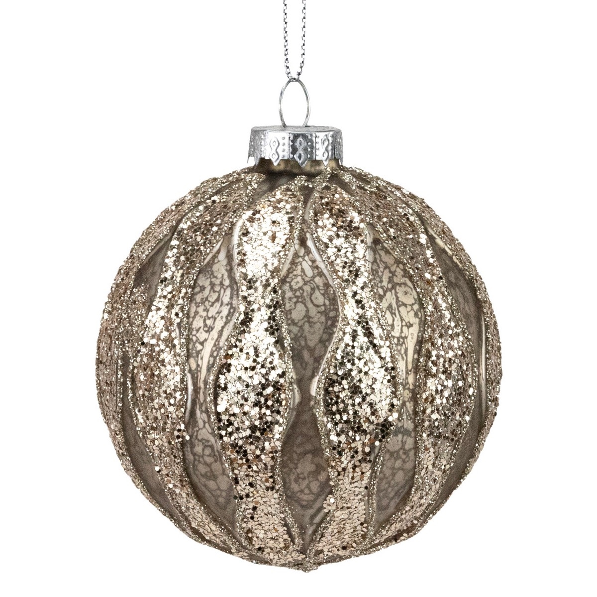 Украшение подвесное Шар (стекло), D8см, в асс., шампань в интернет-магазине флористических аксессуаров Азалия Декор