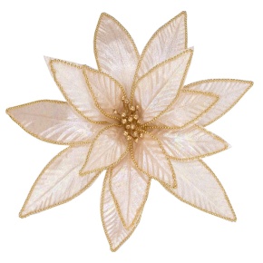 Пуансетия на вставке, D32 см, шампань в интернет-магазине флористических аксессуаров Азалия Декор