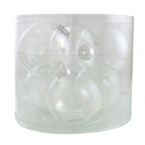 Набор шаров 6шт. в тубе (стекло), D10см, в асс., прозрачн. в интернет-магазине флористических аксессуаров Азалия Декор