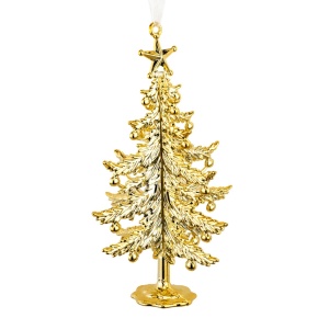 Украшение подвесное Елочка (пластик), 14см, золотой в интернет-магазине флористических аксессуаров Азалия Декор