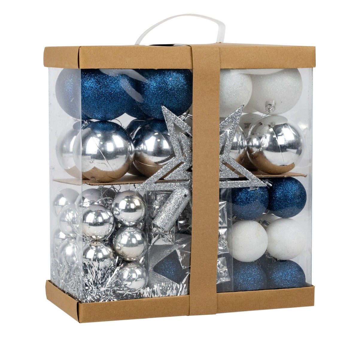 Набор украшений подвесных 100шт. (пластик), бел./гол. в интернет-магазине флористических аксессуаров Азалия Декор