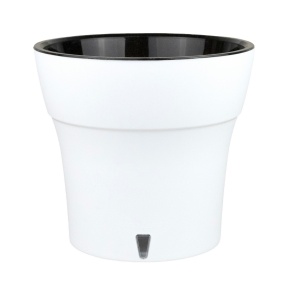 Кашпо со вставкой Дали Софт (пластик), D16,5xH15см, 2,1л, белый в интернет-магазине флористических аксессуаров Азалия Декор