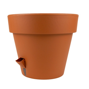 Кашпо Латина (пластик), D20хH17,5см, 3,7л, терракотовый в интернет-магазине флористических аксессуаров Азалия Декор
