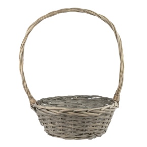 Корзина плетеная (ива), D30x12xH43см, серый в интернет-магазине флористических аксессуаров Азалия Декор