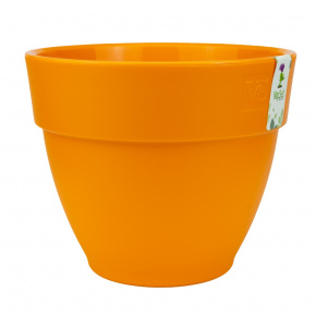 Кашпо со вставкой Лори (пластик), D25xH20,4см, 6,7л, оранжевый в интернет-магазине флористических аксессуаров Азалия Декор