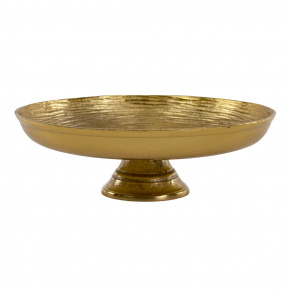 Блюдо на ножке (металл), D28xH9см, золотой в интернет-магазине флористических аксессуаров Азалия Декор