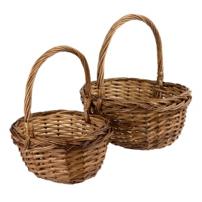 Набор корзин плетеных 2шт. (ива), 24x20х12хH27см, коричневый в интернет-магазине флористических аксессуаров Азалия Декор