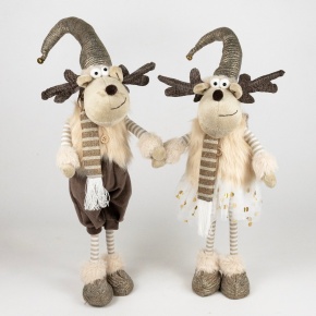 Сувенир Лось Мальчик/Девочка, Н46х16х16см, в асс., коричневый в интернет-магазине флористических аксессуаров Азалия Декор