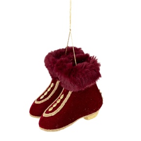 Украшение подвесное Сапожки, Н24х13х13см, красный в интернет-магазине флористических аксессуаров Азалия Декор
