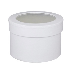 Коробка подарочная круглая, D12,5xH8,5см, белый в интернет-магазине флористических аксессуаров Азалия Декор