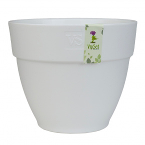 Кашпо со вставкой Лори (пластик), D25xH20,4см, 6,7л, белый в интернет-магазине флористических аксессуаров Азалия Декор