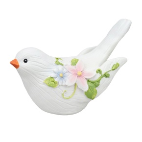 Сувенир Птичка (полирезин), H10x11,5х7см, белый в интернет-магазине флористических аксессуаров Азалия Декор