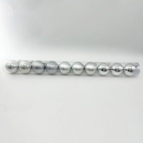 Набор шаров в тубе 10шт. (пластик), D6см, белый в интернет-магазине флористических аксессуаров Азалия Декор