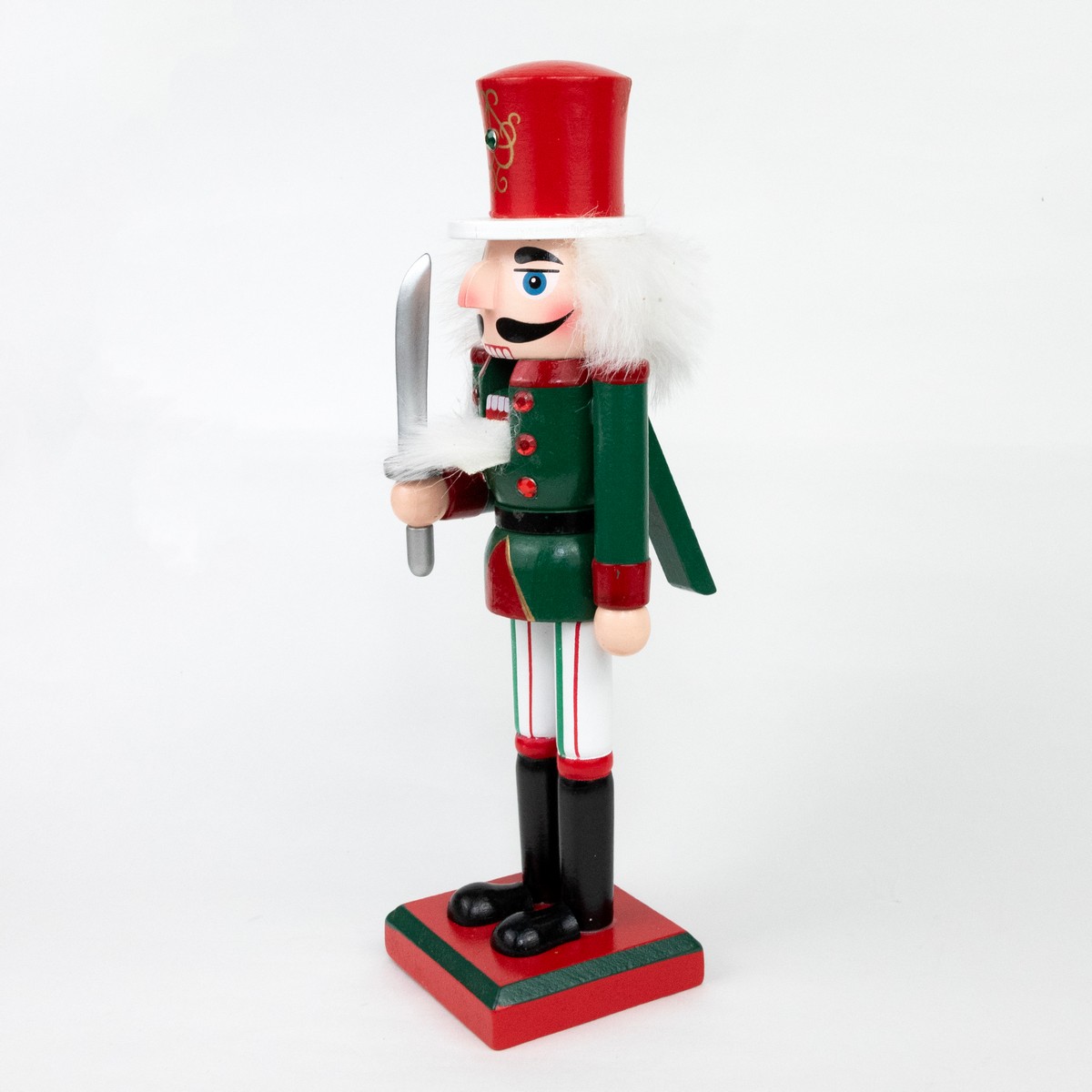 Сувенир Щелкунчик (дерево), 25х8х6,5см, в асс., красный/зеленый в интернет-магазине флористических аксессуаров Азалия Декор