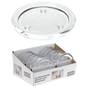 Подсвечник-тарелка (стекло), D11см, прозрачный в интернет-магазине флористических аксессуаров Азалия Декор