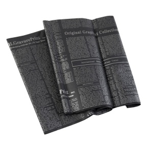 Бумага тишью Газета 20г/м2, 10 листов, 50х70см, черный в интернет-магазине флористических аксессуаров Азалия Декор