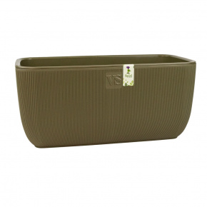 Ящик балконный со вставкой Фабио (пластик), 38х19xH17см, 9,5л, зеленый в интернет-магазине флористических аксессуаров Азалия Декор