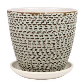 Цв. горшок с поддоном Антик (керамика), D18xH15см, 2,3л, цв. в асс. в интернет-магазине флористических аксессуаров Азалия Декор