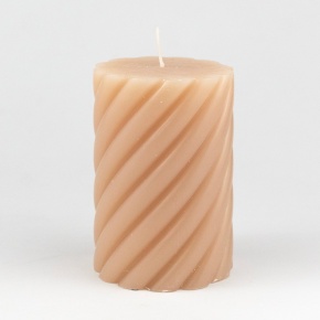 Свеча-столбик Спираль, H10xD7см, кремовый в интернет-магазине флористических аксессуаров Азалия Декор