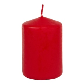 Свеча-столбик, H7,5xD5см, красный в интернет-магазине флористических аксессуаров Азалия Декор