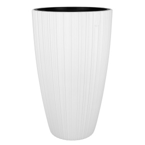 Кашпо со вставкой Мика Слим (пластик), D38xH58см, 13,7л, белый в интернет-магазине флористических аксессуаров Азалия Декор