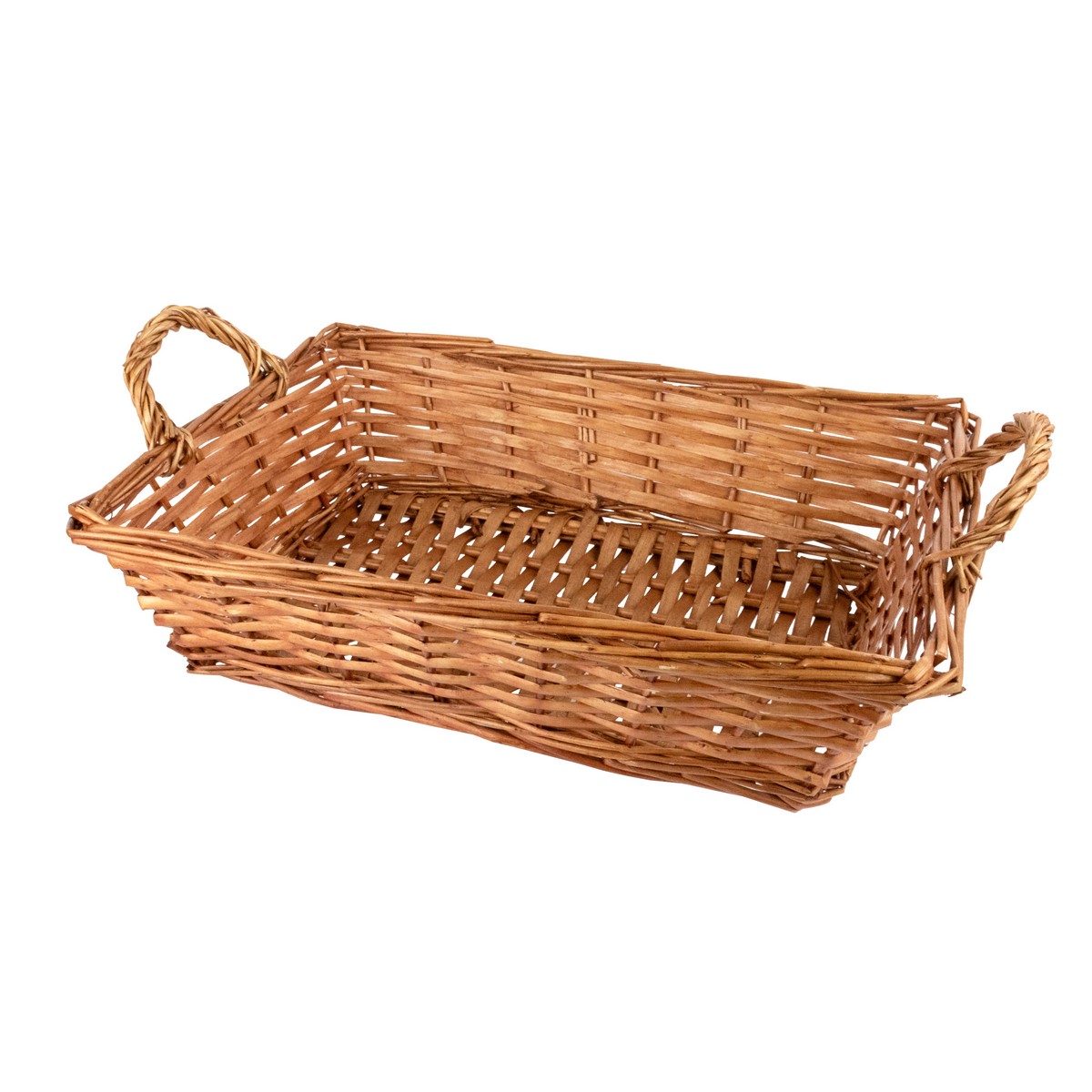 Поднос плетеный прямоугольный (ива), 38x28xH10см, светло-коричневый в интернет-магазине флористических аксессуаров Азалия Декор