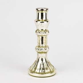 Подсвечник (стекло), Н20х8,5х8,5см, шампань в интернет-магазине флористических аксессуаров Азалия Декор