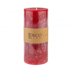 Свеча-столбик с ароматом Клубника (80 часов), H15xD7см, красный в интернет-магазине флористических аксессуаров Азалия Декор