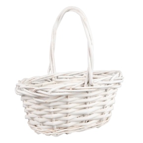 Корзина плетеная (ива), 22x17x10xH23см, белый в интернет-магазине флористических аксессуаров Азалия Декор