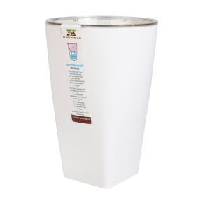 Кашпо Грейс со вставкой (пластик), D12xH18см, 1,3л, белый в интернет-магазине флористических аксессуаров Азалия Декор