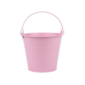 Кашпо Три Линии Ведерко с ручкой (металл), D9,5xH7,5см, розовый в интернет-магазине флористических аксессуаров Азалия Декор