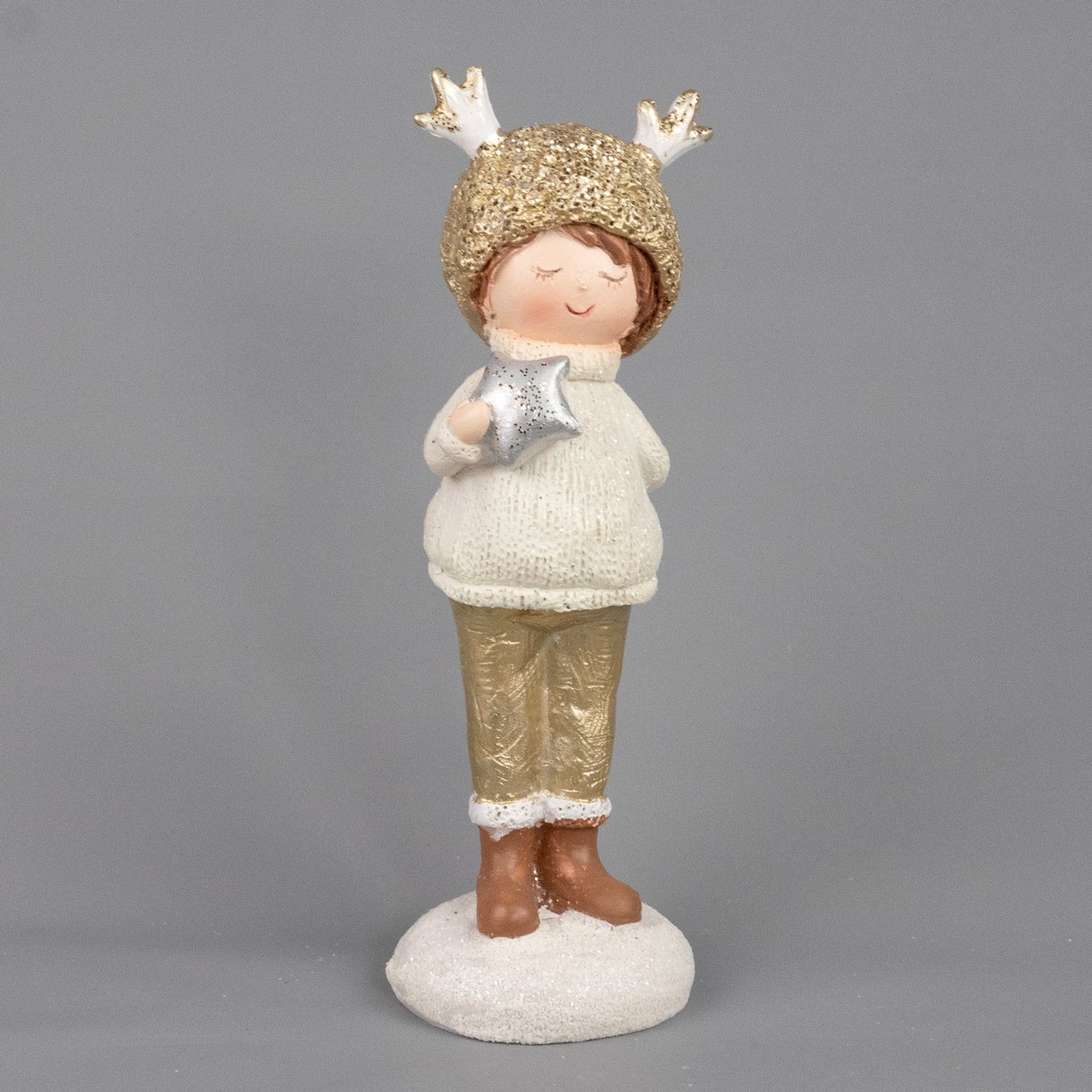 Сувенир Мальчик/Девочка (полирезин), Н15,5х6х5,5см, в асс., шампань в интернет-магазине флористических аксессуаров Азалия Декор