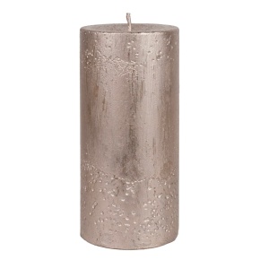 Свеча-столбик Металлик (80 часов), H15xD7см, розовый в интернет-магазине флористических аксессуаров Азалия Декор