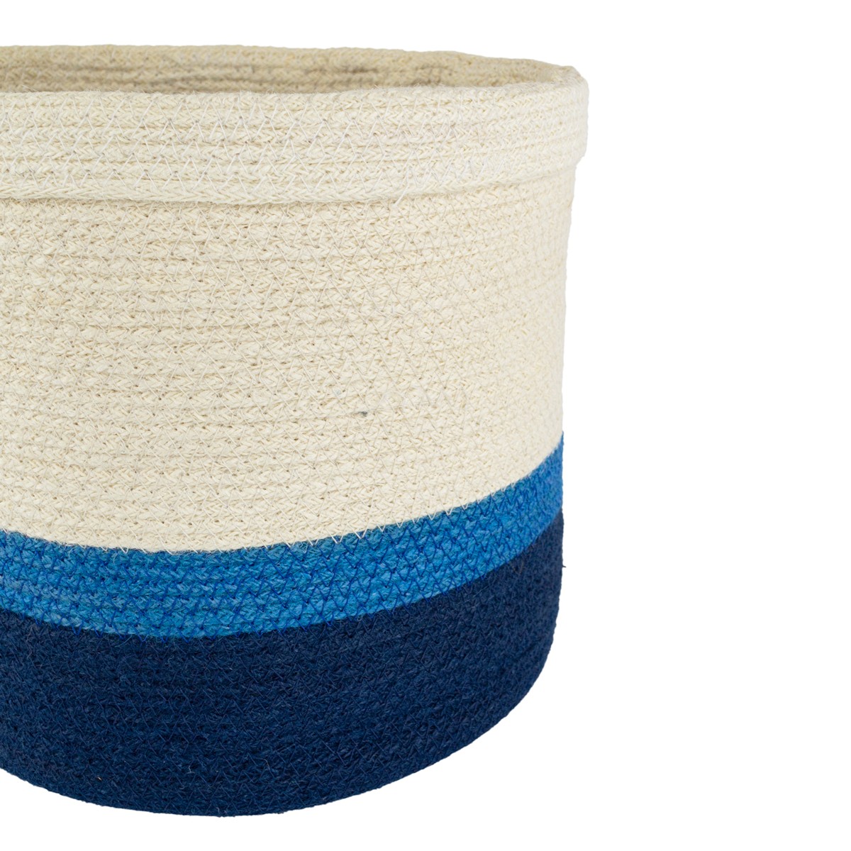 Набор кашпо плетеных 3шт. (джут), D30хH30см, белый/синий в интернет-магазине флористических аксессуаров Азалия Декор