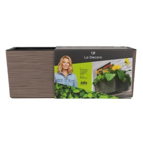 Кашпо балконное со вставкой Ля Декоро (пластик), 50,5х19,5xH19см, 10л, коричневый в интернет-магазине флористических аксессуаров Азалия Декор